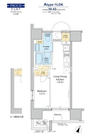 プラウドフラット大井町の物件間取画像